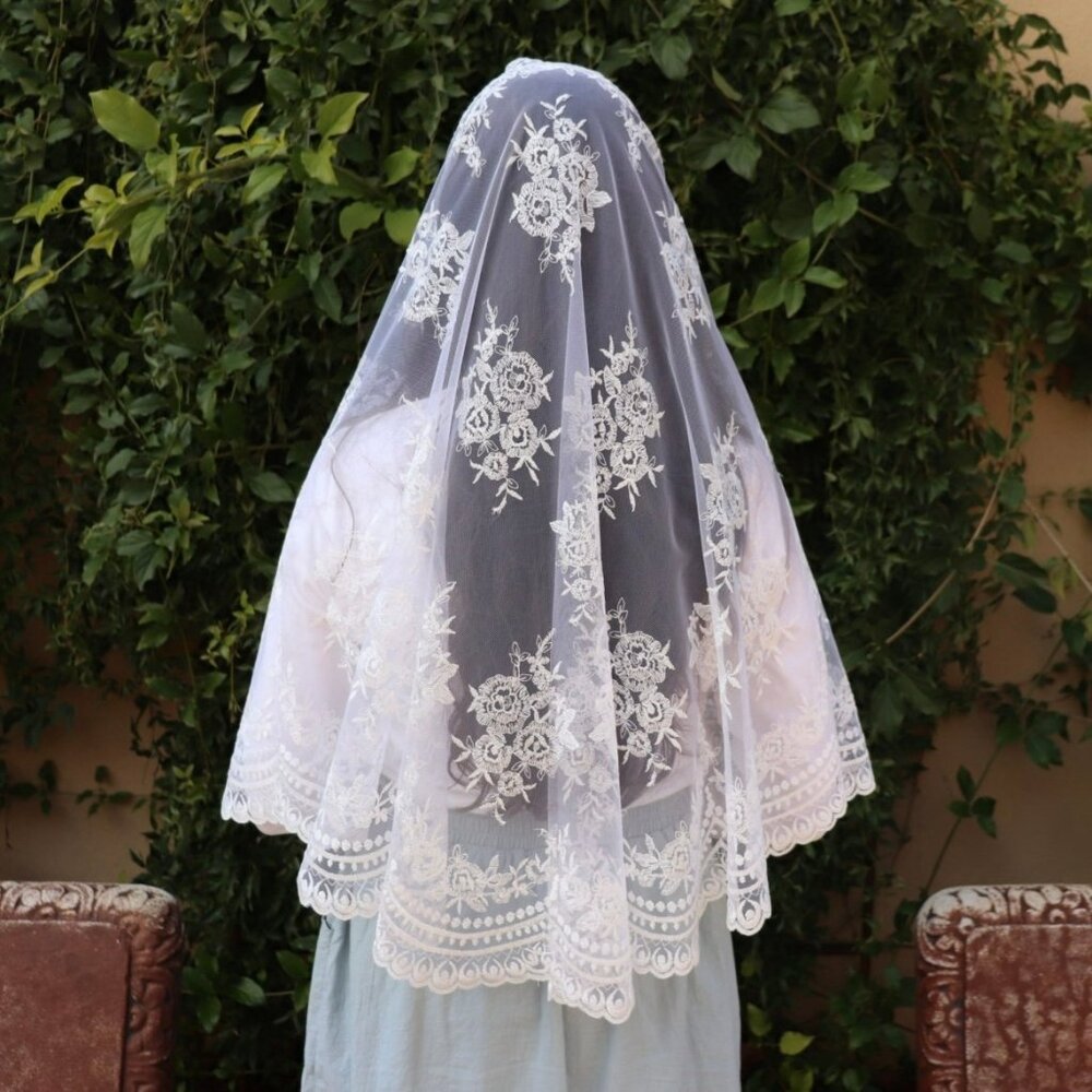 Isabella Half Circle Veil Catholic Mass Women’s Modest Head Covering